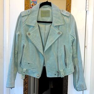 ✨Pale aqua ladies leather motorcycle jacket✨✨Blank NYC